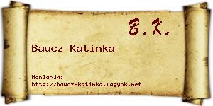 Baucz Katinka névjegykártya